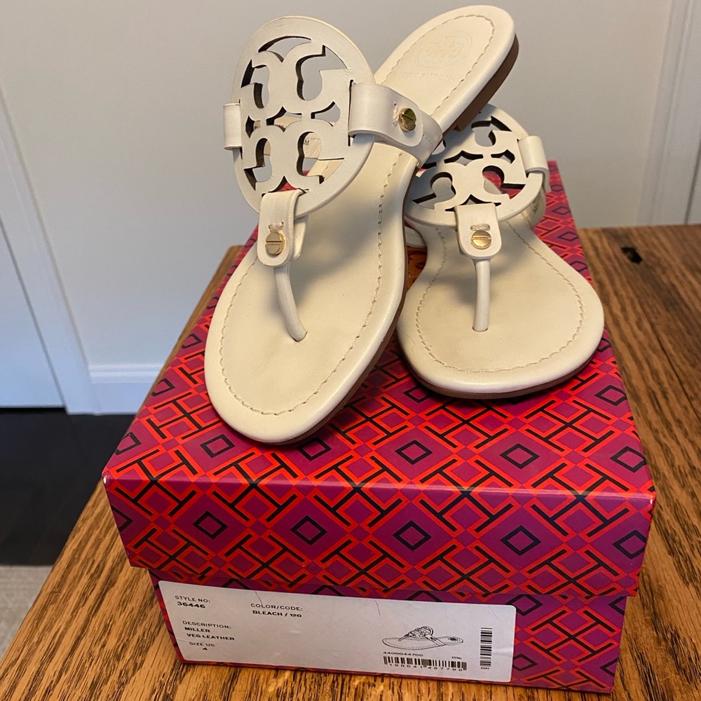 Like new!  Tory Burch Miller sandal in bleach (white) size 4M